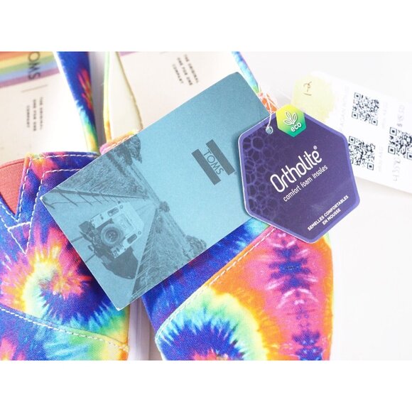 Toms Rainbow Tie-Dye Swirl Classic Slip-On, Size 10 (US) NEW! - Picture 11 of 14